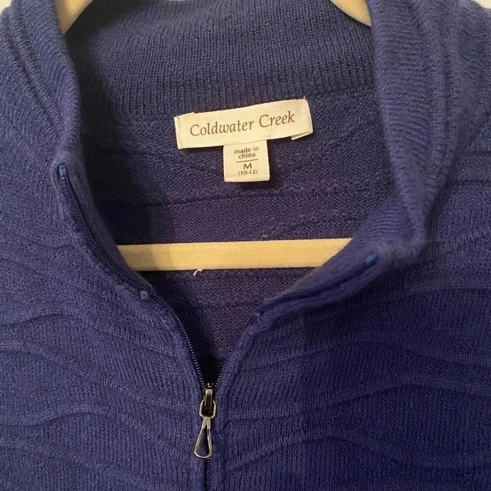 Coldwater Creek wavy textured zip up sweater